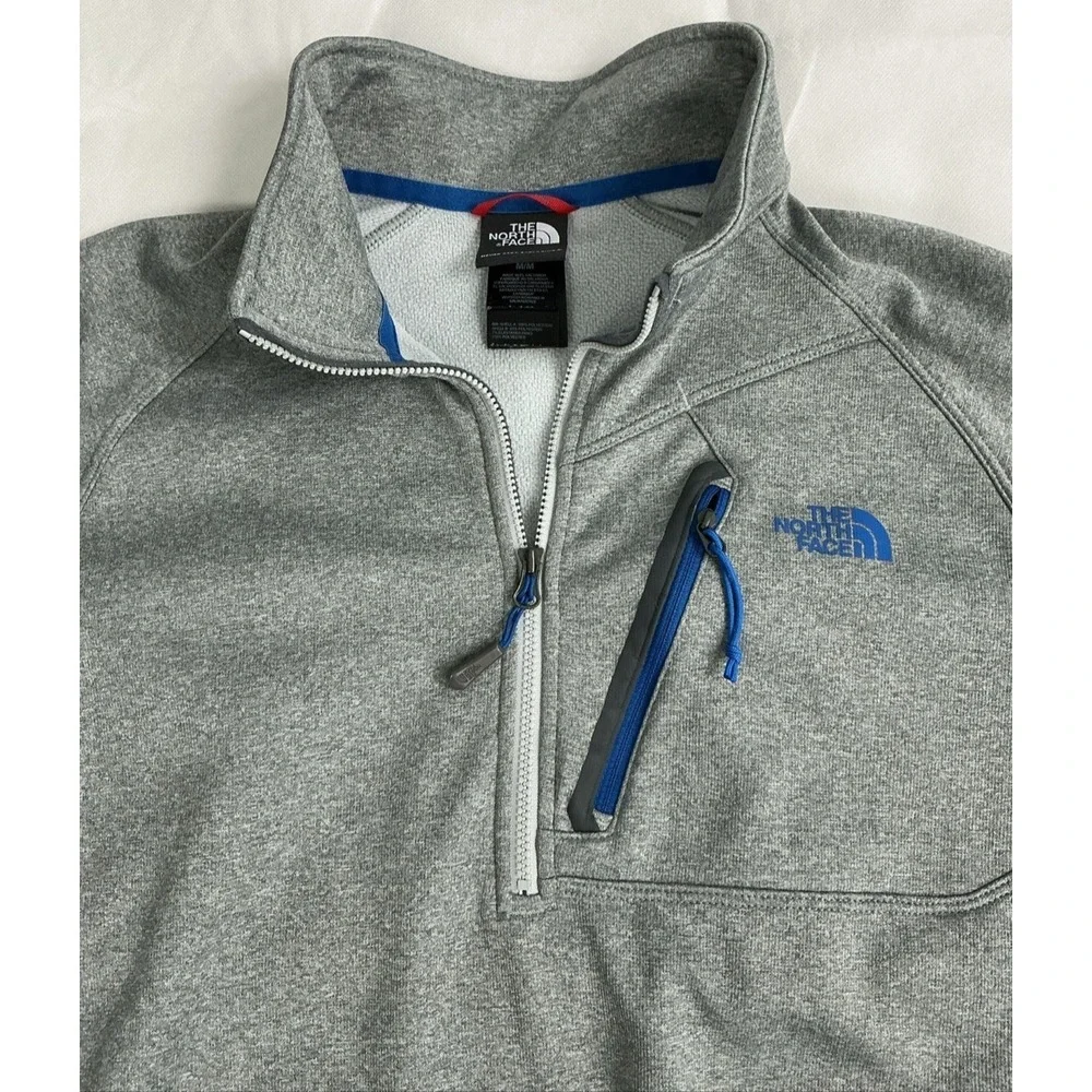 The North Face Canyonlands 1/2 Zip Pullover Fleece Jacket Mens Medium Gray Blue